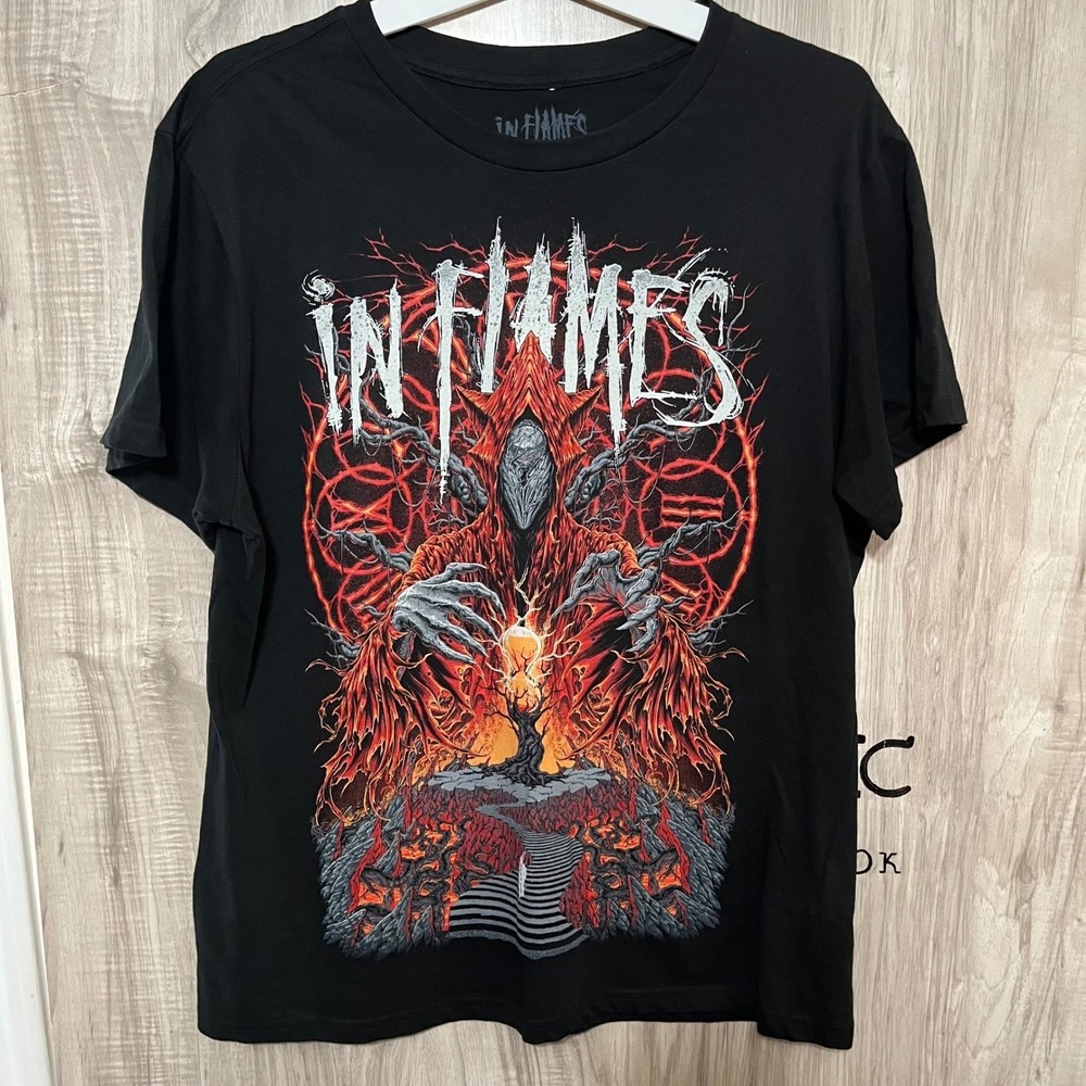 In Flames Swedish heavy metal band shirt monster demon character Graphic